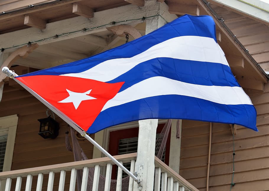 raised, red, blue, white, flag, Cuban Flag, Havana, Cuba, National, havana, cuba, caribbean