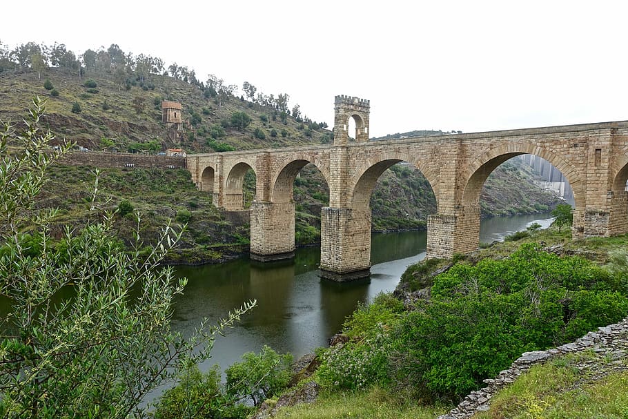 alcantara, římský, historický, mezník, dědictví, architektura, unesco, slavný, starověké, řeka, most - mužská konstrukce