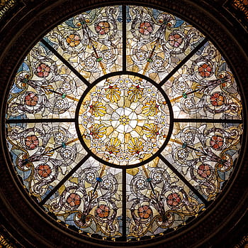 dekorasi dekoratif mosaik, kaca patri, jendela, kaca, langit-langit, bernoda, jendela kaca patri, cahaya, warna, berwarna-warni