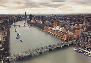 aerial, view, bridge, cities, london, westminster, england, landmark, architecture, britain, uk