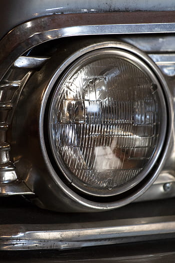 vintage, car, headlight, close up, automotive, automobile, vehicle, transport, mechanic, mechanical, garage