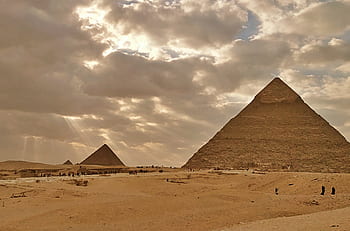 pyramids, giza, egypt, desert, ancient, monument, landmark, sand, cairo