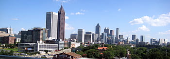 cityscapes ve dne, atlanta, v centru města, Midtown, panoráma, panoráma města, Gruzie, mrakodrapy, metropolitní, metropole, Spojené státy