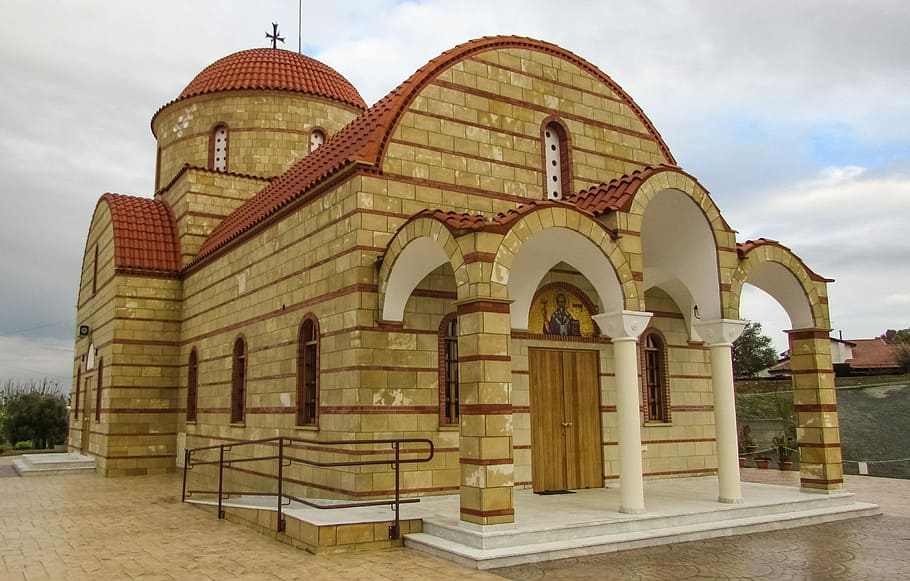 Church, Orthodox, Religion, Architecture, orthodox, religion, christianity, ayios dimitrianos, pera oreinis, cyprus, built structure, building exterior