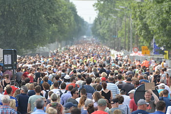 people, walking, street, daytime, mass, group of people, crowds, crowd, demo, concertgoers