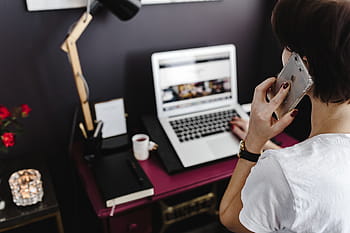 escritorio, oficina en casa, rosa, hembra, hogar, oficina, espacio de trabajo, lugar de trabajo, interior, femine, elegante