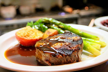 steak, chřest, grilování, bbq, hovězí, detail, vaření, jídlo, Lahodné, večeře, gril