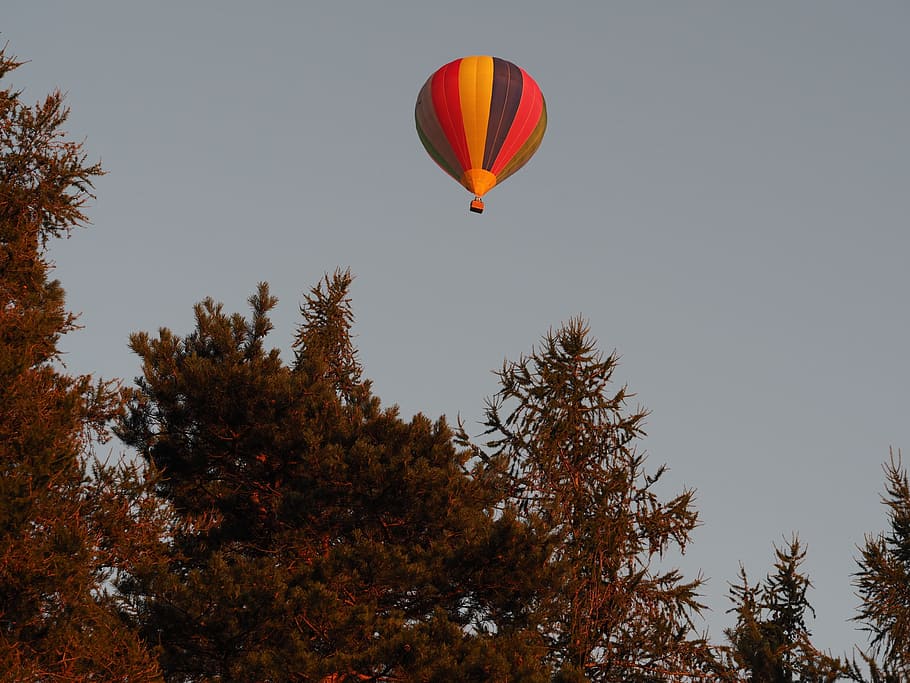 horkovzdušný balón, balón, zajatý balón, jízda horkovzdušným balónem, balon, hořák, vnitřní pohled, rukáv, zadní světlo, plynový plamen, oheň