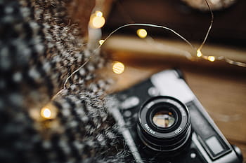 kamera, mug, teh, buku, Tua, vintage, fotografi, hygge, analog, lampu peri, kamera - Peralatan Fotografi
