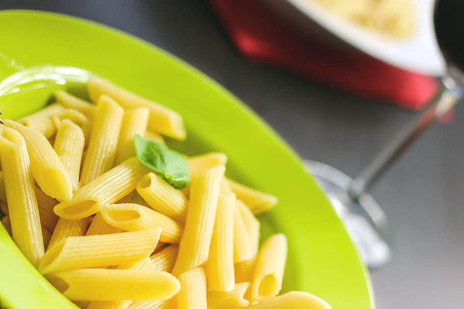 těstoviny bez omáčky, rigatoni, těstoviny, nudle, jídlo, kuchyně, vařené, čerstvý, italština, deska, vegetariánský