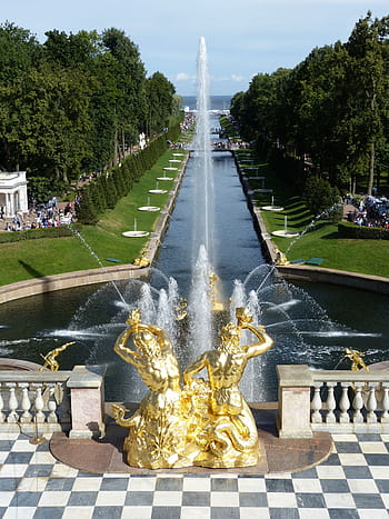 kašna, sankt petersburg, Rusko, Petrohrad, cestovní ruch, kanál, historicky, Zajímavosti, palác, peterhof, schody