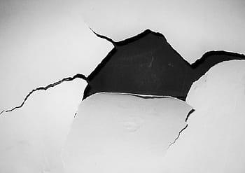 black, surface, white, cracked, paint, hole, crack, wallpaper, wall, funny, broken