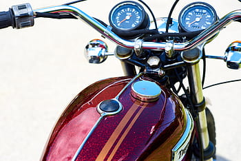 vinobraní, motocyklu, nádrž, měřidla, starý, cyklus, rychloměr, chrom, plyn, retro, motorka