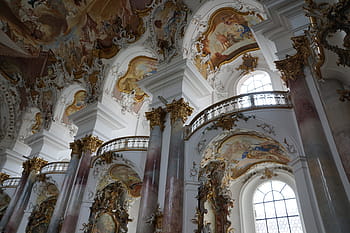 fotografie, interiérů budov, kostel, zwiefalten, barokní, víra, Bůh, münster, Německo, architektura, katedrála