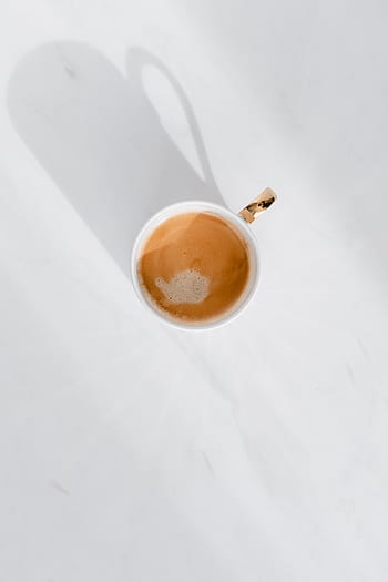 café, mármol, simplemente, mínimo, mañana, vista superior, plano, flatlay, blanco, taza
