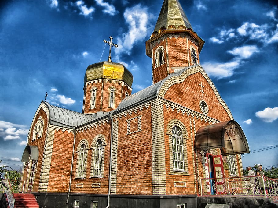 Kalmykia, Russia, Church, russian orthodox, hdr, architecture, faith, religion, sky, clouds, christianity