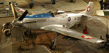 letectvo, p-51d, mustang, muzeum, vojenský, letectví, švýcarský, p-51d mustang, dubendorf, vojenského letectví, švýcarsko