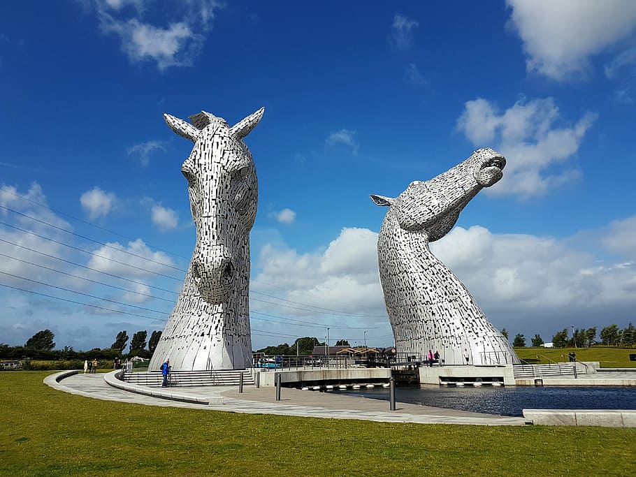 kelpies, Skotsko, sochy, koně