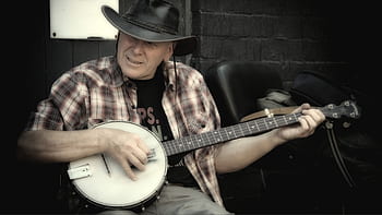 banjo, musician, music, instrument, bluegrass, folk, player, hat, acoustic, americana, playing