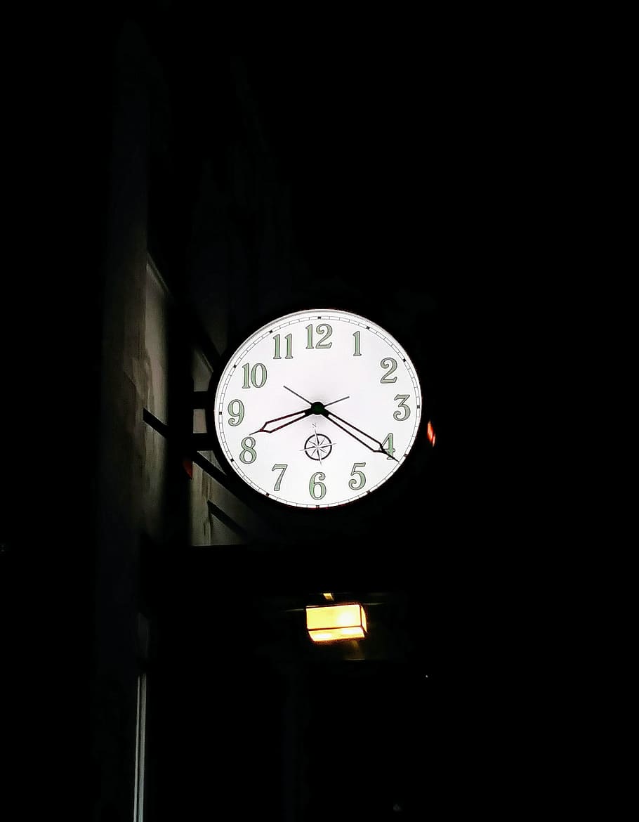 time, clock, watch, nighttime, analog, retro, classic