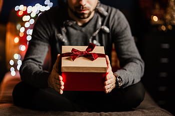 navidad, regalos, hombre, diciembre, guapo