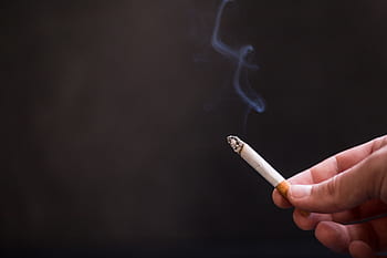 cigarette, smoking, smoke, hand, dark, background, contrast, burning, fired, young, finger