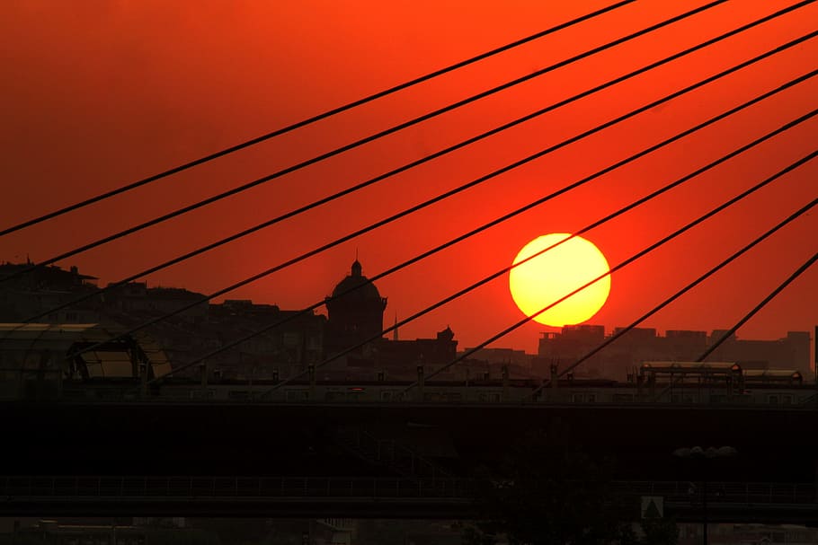 istanbul, day, sunset, turkey, landscape, solar, beach, art