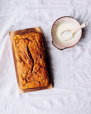 fresh bread, Fresh, bread, bake, baked, bowl, cream, milk, sauce, food, dessert