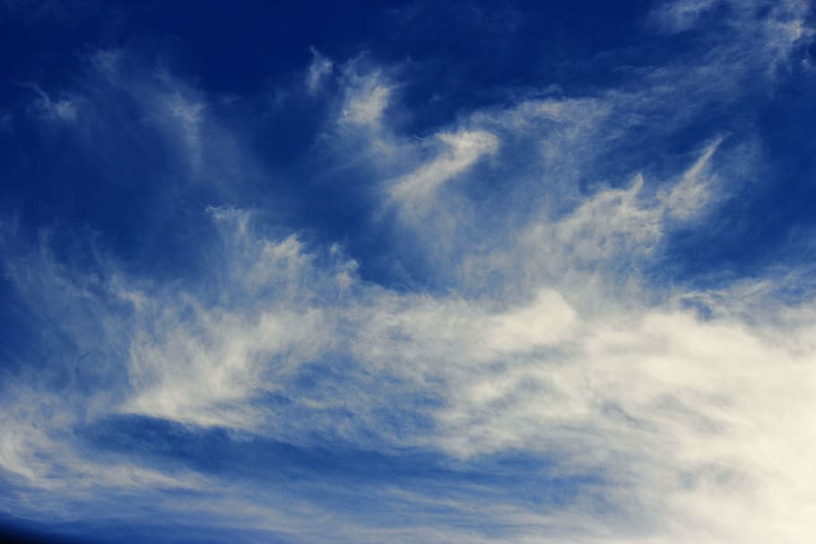 blu, cielo, bianca, nuvole, estate