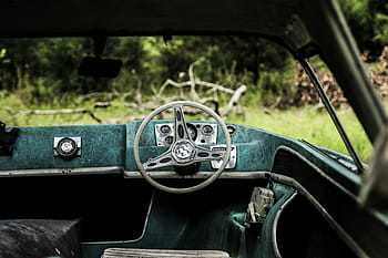 gray, car steering wheel, shallow, focus photography, car, vehicle, transportation, vintage, old, steering wheel, land Vehicle