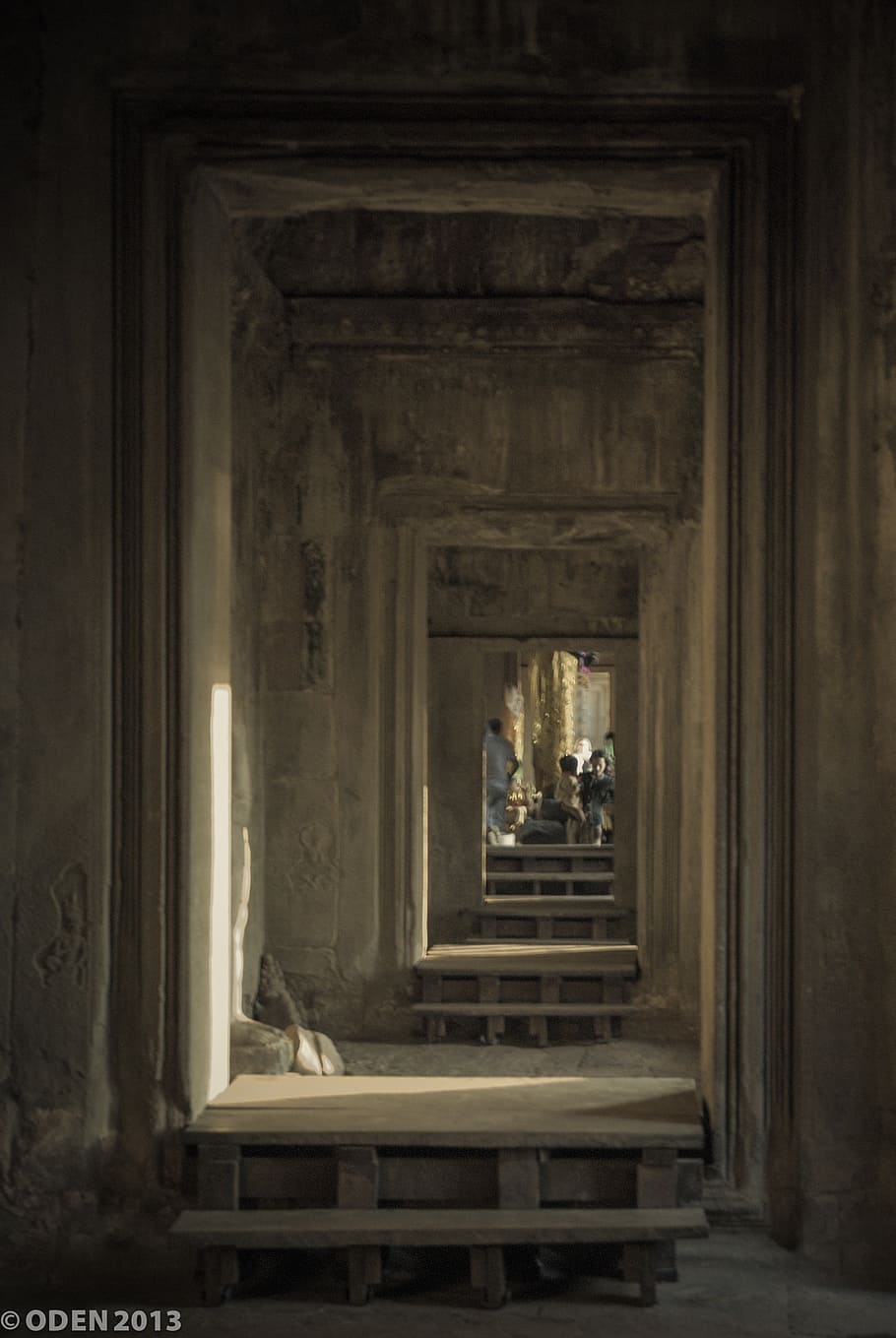 rekurzivní, dveře, nekonečný, chrám, kámen, historický, angkor, angkor wat, architektura, Kambodža, Krásná