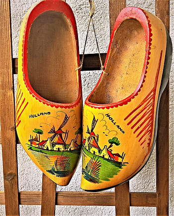 Shoes, Dutch, Clogs, Wooden, Slipper, dutch clogs, wooden slipper, real clogs, netherlands, painted, from wood