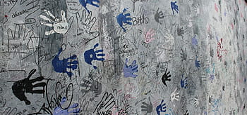 gray, concrete, panel, assorted-color hand prints, Berlin, Wall, Germany, War, History, berlin, wall, capital