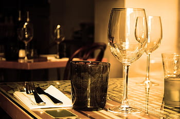 restaurant table, Wine glass, restaurant, table, food/Drink, alcohol, drink, drinks, restaurants, wine, drinking Glass
