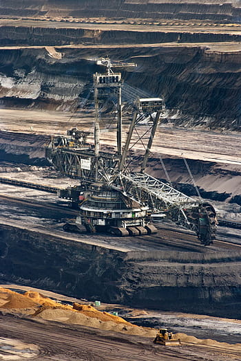 large, white, mining vehicle, brown coal, energy, garzweiler, bucket wheel excavators, open pit mining, technology, industrial plant, industry