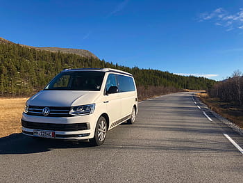 volkswagen, bulli, vozidlo, táborník, autobus, cestovat, krajina, silnice, Norsko, vw bus, auto