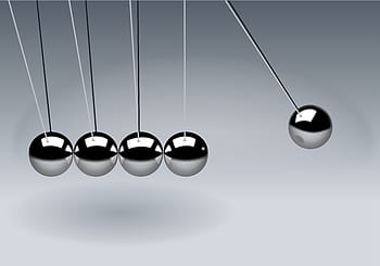 round, gray, hanging, decor, newton's cradle, balls, sphere, action, reaction, illustration, pendulum
