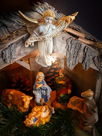aartsengel, engel, ledikant, Kerstmis, Jezus, kerststal, kerstavond, religie, Christus, kerstverhaal, kraam