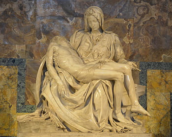 jesus, lying, mary, lap statue, la pieta, rome, st peter's, vatican, michelangelo, italy, madonna