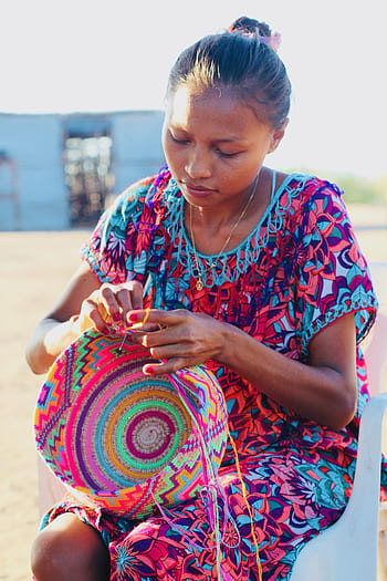 girl, wayuu, indian, culture, colombia, mochilas, bag, latinoamerica, traditional, colombian, clothing