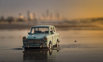 modrý, auto, tělo, vodní fotografie, miniaturní, Modelka, hračka, automobil, makro, zábava, hrát si