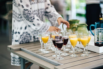 musim panas, minuman, pesta, Gelas, jeruk, jus, anggur, air