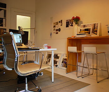 sedia avvolgibile beige, ufficio a casa, piccolo ufficio, sedia del computer, Rose, ufficio, attività commerciale, casa, computer, piccolo, il computer portatile