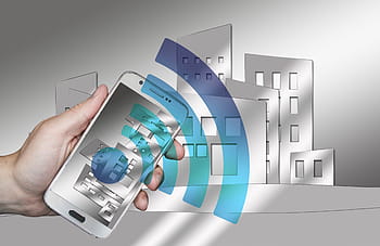 smartphone wifi připojení ilustrace, chytrý domov, Domov, technologie, multimédia, chytrý telefon, špatný, internet věcí, garáž, kuchyně, pračka