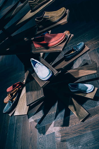 assorted-color shoes lot, shelf, slant, view, unpaired, shoes, shoe, rack, footwear, sneakers, floor