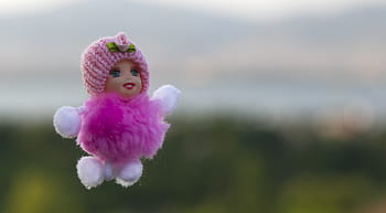 Rosa, Weiß, Puppe, die Ansichtskarte, Geschenk, Valentinstag, für dich, Spielzeug, im Hintergrund, Bokeh, Süßigkeiten