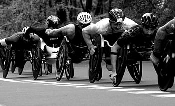 maratón, invalidní vozík, zdravotně postižené sporty, soutěž, sport, vytrvalost, sportovci, zdatnost, sportovní událost