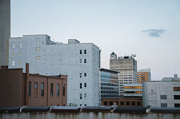 bílý, beton, budova, během dne, architektura, infrastruktura, nebe, mrakodrap, věž, panoráma, město