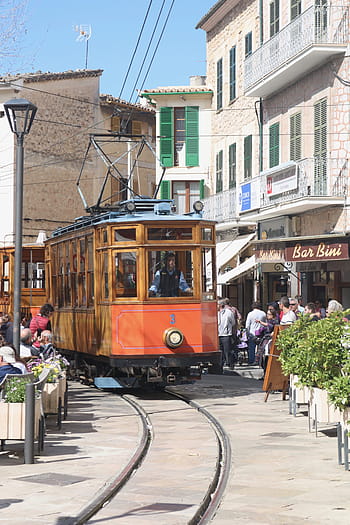 mallorca, sóller, Port de sóller, vlak, bliká červeně, silnice, cestovat, město, cestovní ruch, s tramvají, tramvaj