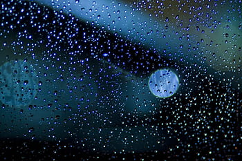 shallow, focus photography, wet, glass, dark, water, rain, drops, pattern, light, raindrop